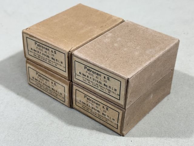 Original WWII German Cardboard 8mm Ammunition Boxes, Set of 4