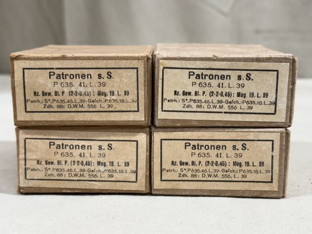 Original WWII German Cardboard 8mm Ammunition Boxes, Set of 4 — image 2