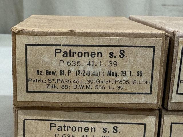 Original WWII German Cardboard 8mm Ammunition Boxes, Set of 4 — image 3
