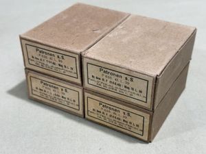 Original WWII German Cardboard 8mm Ammunition Boxes, Set of 4