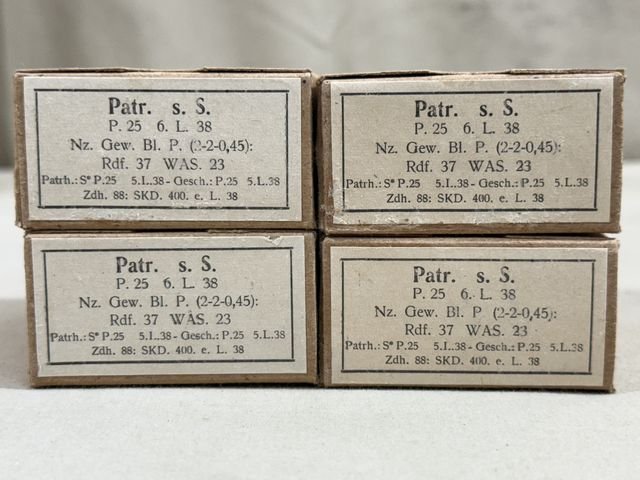 Original WWII German Cardboard 8mm Ammunition Boxes, Set of 4 — image 2