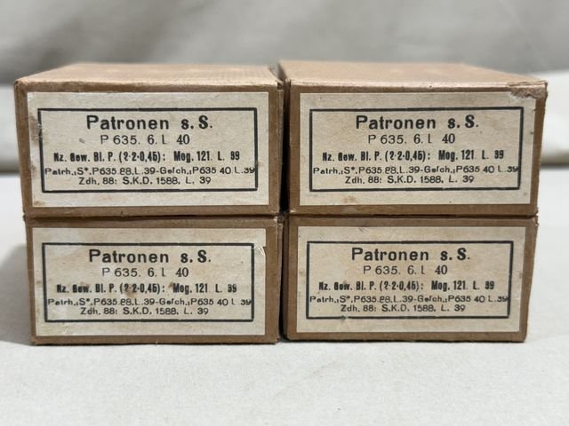 Original WWII German Cardboard 8mm Ammunition Boxes, Set of 4 — image 2