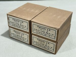 Original WWII German Cardboard 8mm Ammunition Boxes, Set of 4