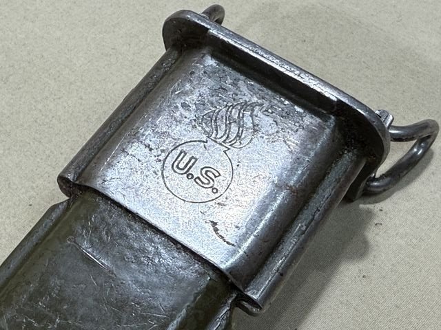 Original WWII US M1 Garand Bayonet and Scabbard, UFH — image 15