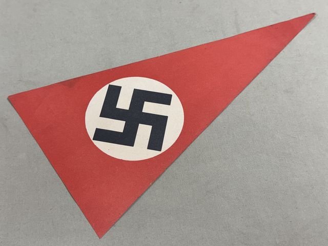 Original Nazi Era German Paper Party Rally Pennant Flag