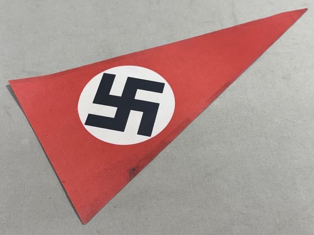 Original Nazi Era German Paper Party Rally Pennant Flag — image 4