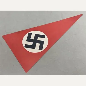 Original Nazi Era German Paper Party Rally Pennant Flag