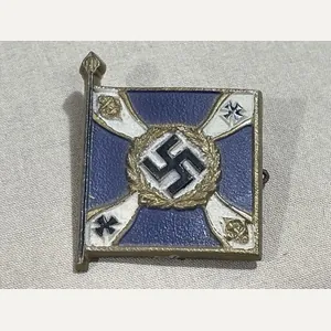 Original WWII German Navy Flag Tinnie, KRIEGSMARINE MARINETEILE AM LAND