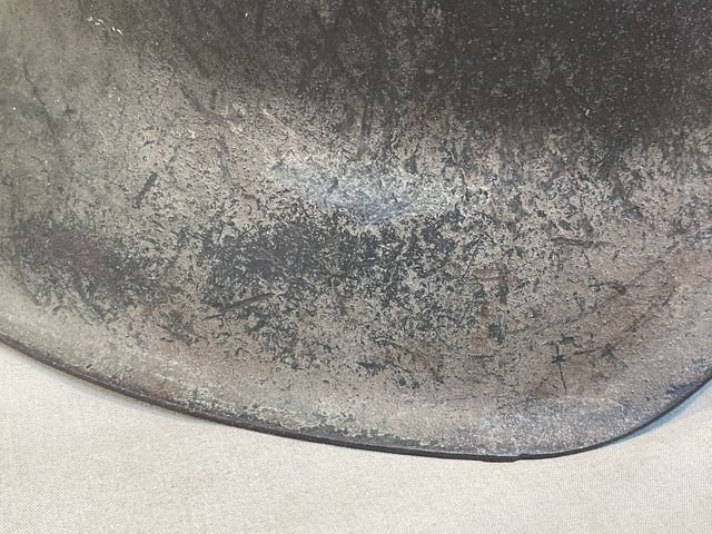 Original WWII German Single Decal Camouflaged M42 Steel Helmet w/Liner, hkp62 — image 13