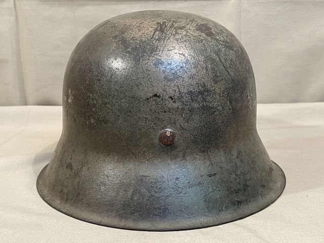 Original WWII German Single Decal Camouflaged M42 Steel Helmet w/Liner, hkp62 — image 14