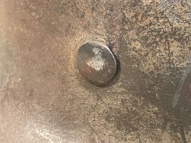 Original WWII German Single Decal Camouflaged M42 Steel Helmet w/Liner, hkp62 — image 4