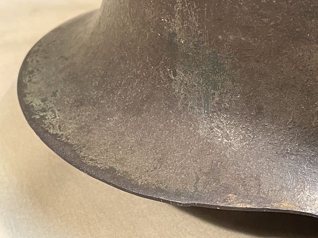 Original WWII German Single Decal Camouflaged M42 Steel Helmet w/Liner, hkp62 — image 6