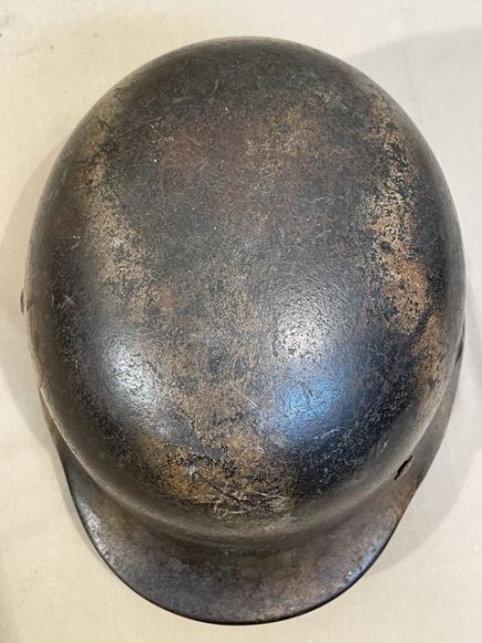 Original WWII German Camouflaged M40 Steel Helmet w/Liner, SE64 — image 18