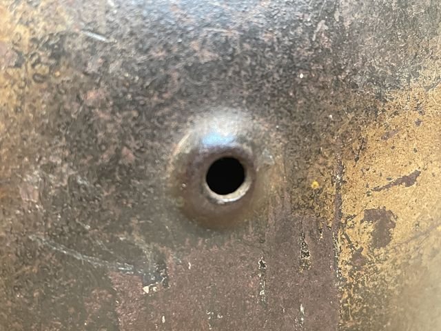 Original WWII German Camouflaged M40 Steel Helmet w/Liner, SE64 — image 2