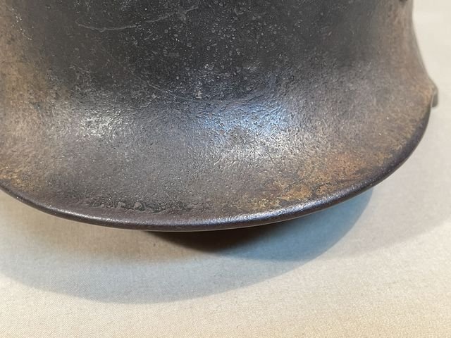 Original WWII German Camouflaged M40 Steel Helmet w/Liner, SE64 — image 8