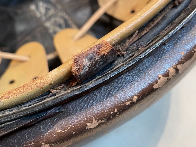 Original Nazi Era German Motorized Gendarmerie Personnel's Motorcycle Crash Helmet — image 19