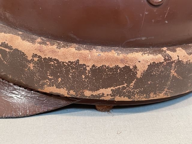 Original Nazi Era German Motorized Gendarmerie Personnel's Motorcycle Crash Helmet — image 7