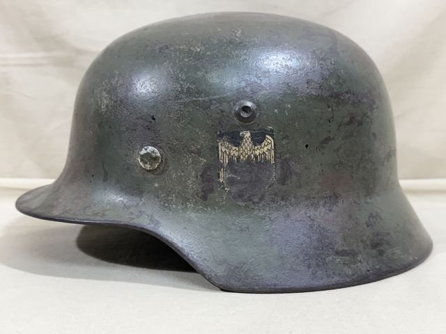 Original WWII German HEER (Army) M35 Double Decal Helmet — image 2