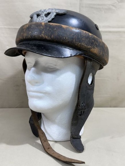 Original Nazi Era German Schutzpolizei Personnel's Motorcycle Crash Helmet