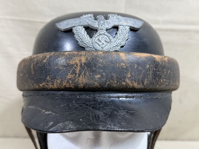 Original Nazi Era German Schutzpolizei Personnel's Motorcycle Crash Helmet — image 2