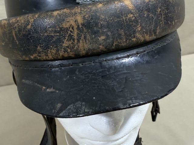 Original Nazi Era German Schutzpolizei Personnel's Motorcycle Crash Helmet — image 3