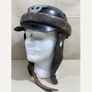 Original Nazi Era German Schutzpolizei Personnel's Motorcycle Crash Helmet