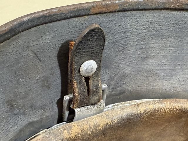 Original WWII German M35 Helmet with Liner & Chin Strap, Size 53 — image 18