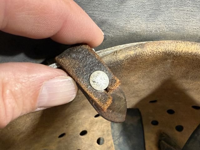 Original WWII German M35 Helmet with Liner & Chin Strap, Size 53 — image 19