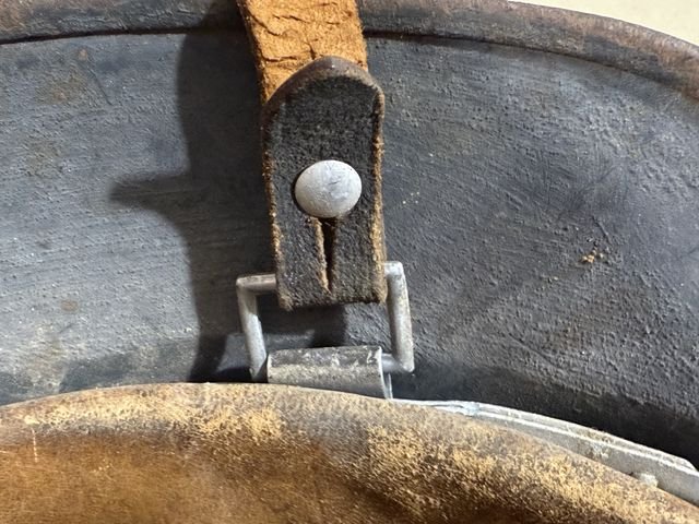 Original WWII German M35 Helmet with Liner & Chin Strap, Size 53 — image 21