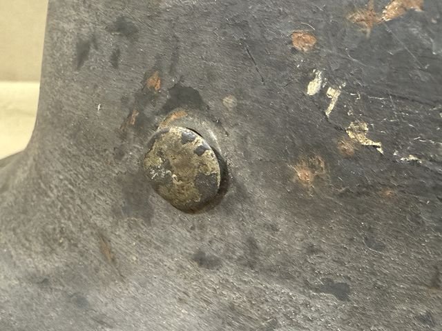 Original WWII German M35 Helmet with Liner & Chin Strap, Size 53 — image 4