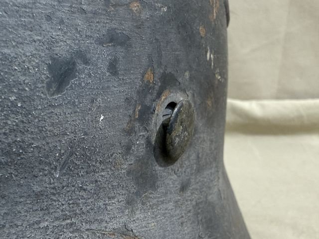 Original WWII German M35 Helmet with Liner & Chin Strap, Size 53 — image 7