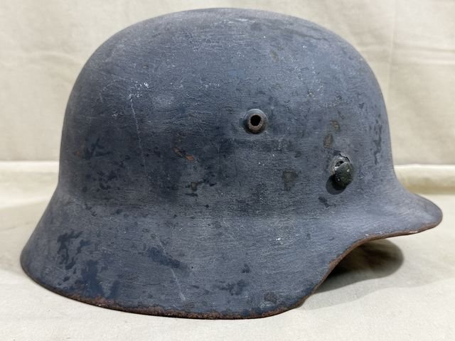 Original WWII German M35 Helmet with Liner & Chin Strap, Size 53 — image 9