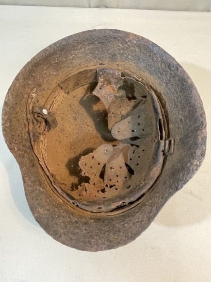Original WWII German Battle Field Recovered M42 Steel Helmet, Waffen-SS!!! — image 10