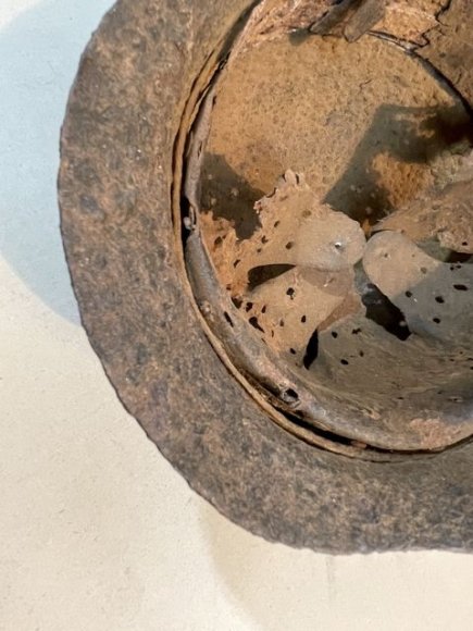 Original WWII German Battle Field Recovered M42 Steel Helmet, Waffen-SS!!! — image 11