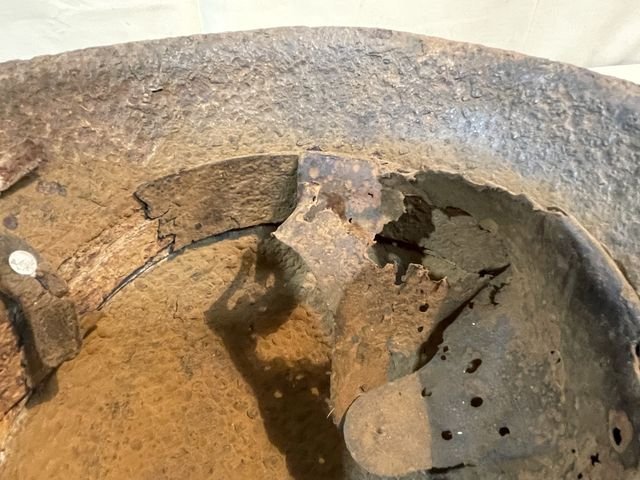 Original WWII German Battle Field Recovered M42 Steel Helmet, Waffen-SS!!! — image 13