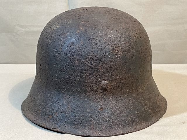 Original WWII German Battle Field Recovered M42 Steel Helmet, Waffen-SS!!! — image 9