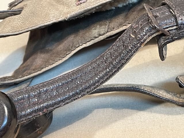 Original WWII German Luftwaffe Summer Flight Helmet, Early Example — image 11