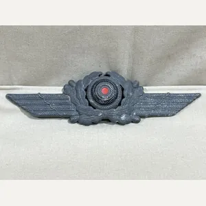 Original WWII German Luftwaffe Visor Hat Crest Cockade, ZINC