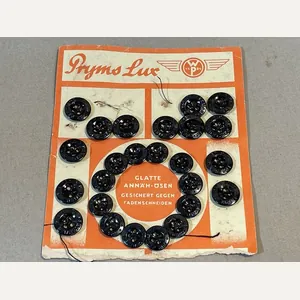 Original WWII Era German Card of Pryms Lux Buttons, FOR …