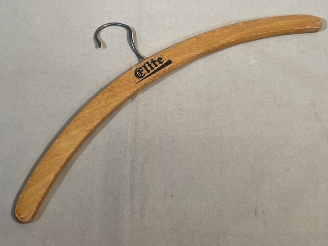 Original WWII Era German Wooden Clothes Hanger, Elite