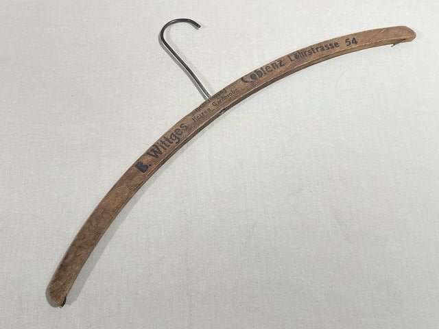 Original WWII Era German Wooden Clothes Hanger, B. Wittges