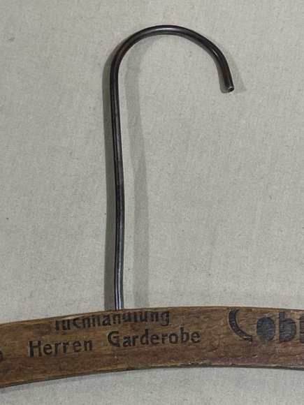 Original WWII Era German Wooden Clothes Hanger, B. Wittges — image 2