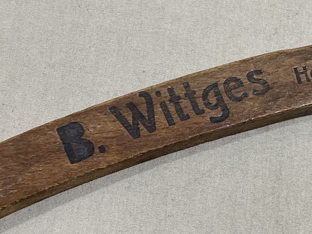 Original WWII Era German Wooden Clothes Hanger, B. Wittges — image 3