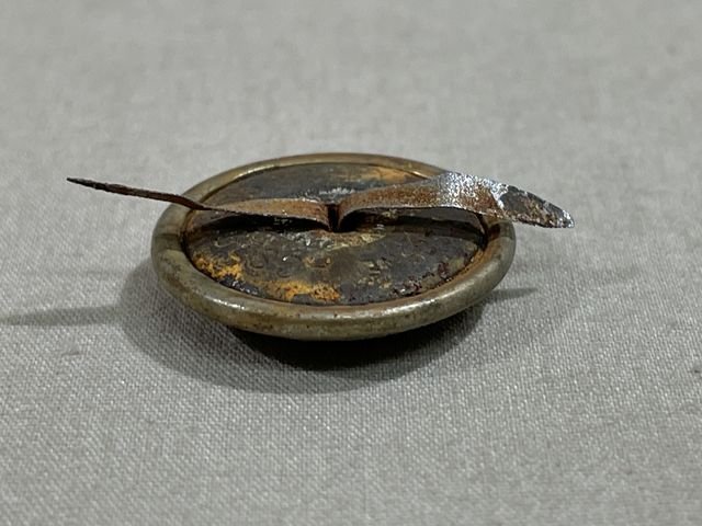 Original Nazi Era German NSDAP Faded GOLD Tunic Button with Prongs, 21mm — image 3