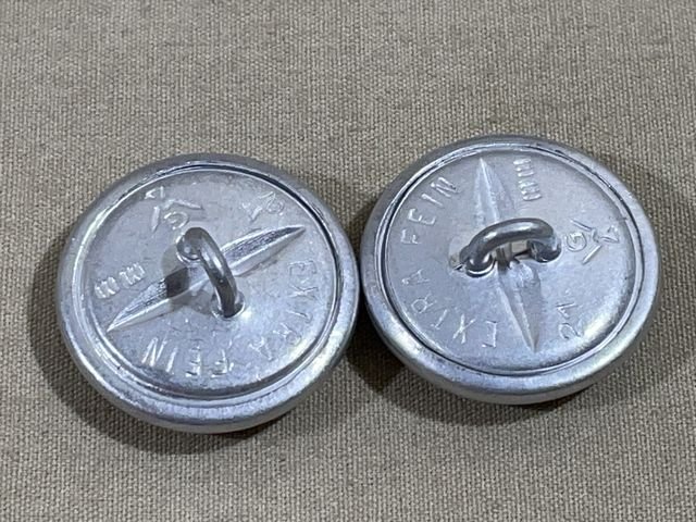 Original WWII German SILVER Pebbled Tunic Buttons, UNUSED 21mm Set of 2 — image 2