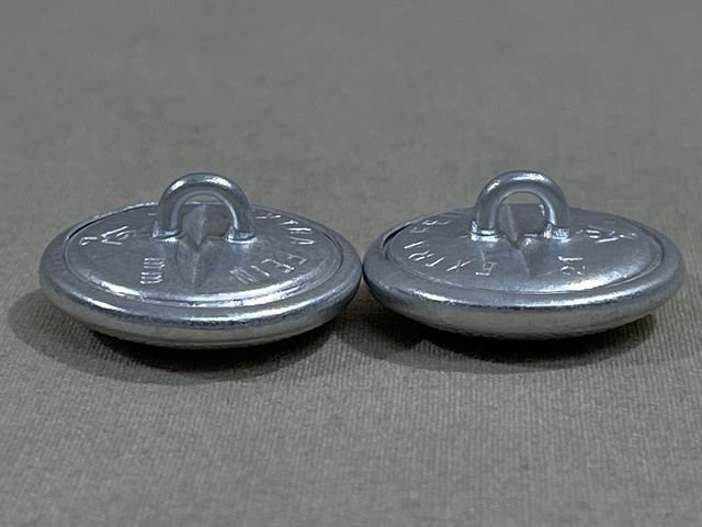 Original WWII German SILVER Pebbled Tunic Buttons, UNUSED 21mm Set of 2 — image 3