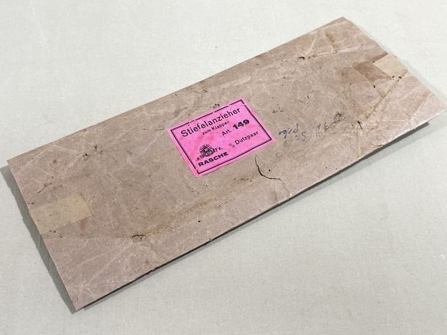 Original WWII Era German Folding Boot Pull Paper Wrapper, Stiefelanzieher zum Klappen