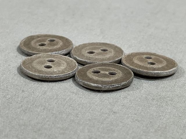 Original WWII German 15mm Pressed Paper Buttons, Set of 5 — image 2
