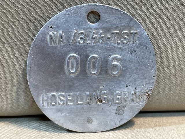 Original WWII Era German SS-Totenkopf Garment Tag, Gray Long Trousers