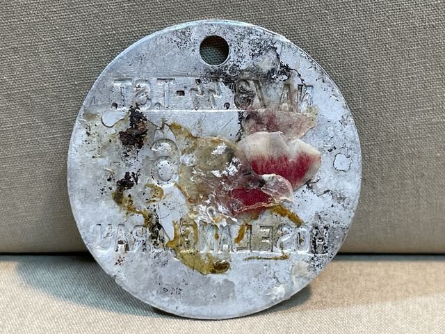 Original WWII Era German SS-Totenkopf Garment Tag, Gray Long Trousers — image 2